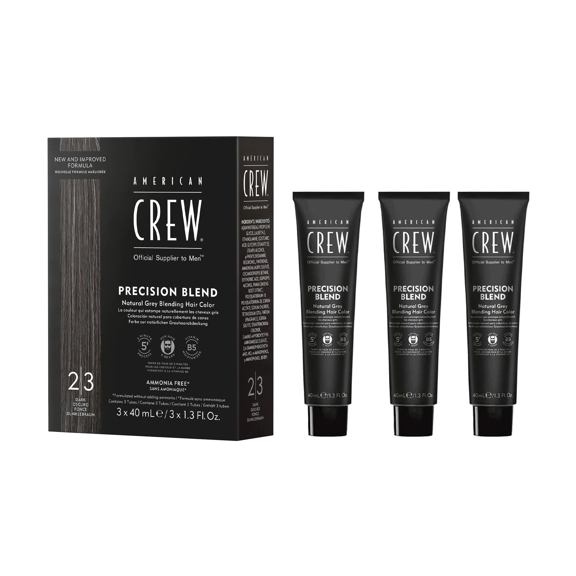 Чоловіча система маскування сивини American Crew Precision Blend Dark (рівень 2-3), 120 мл
