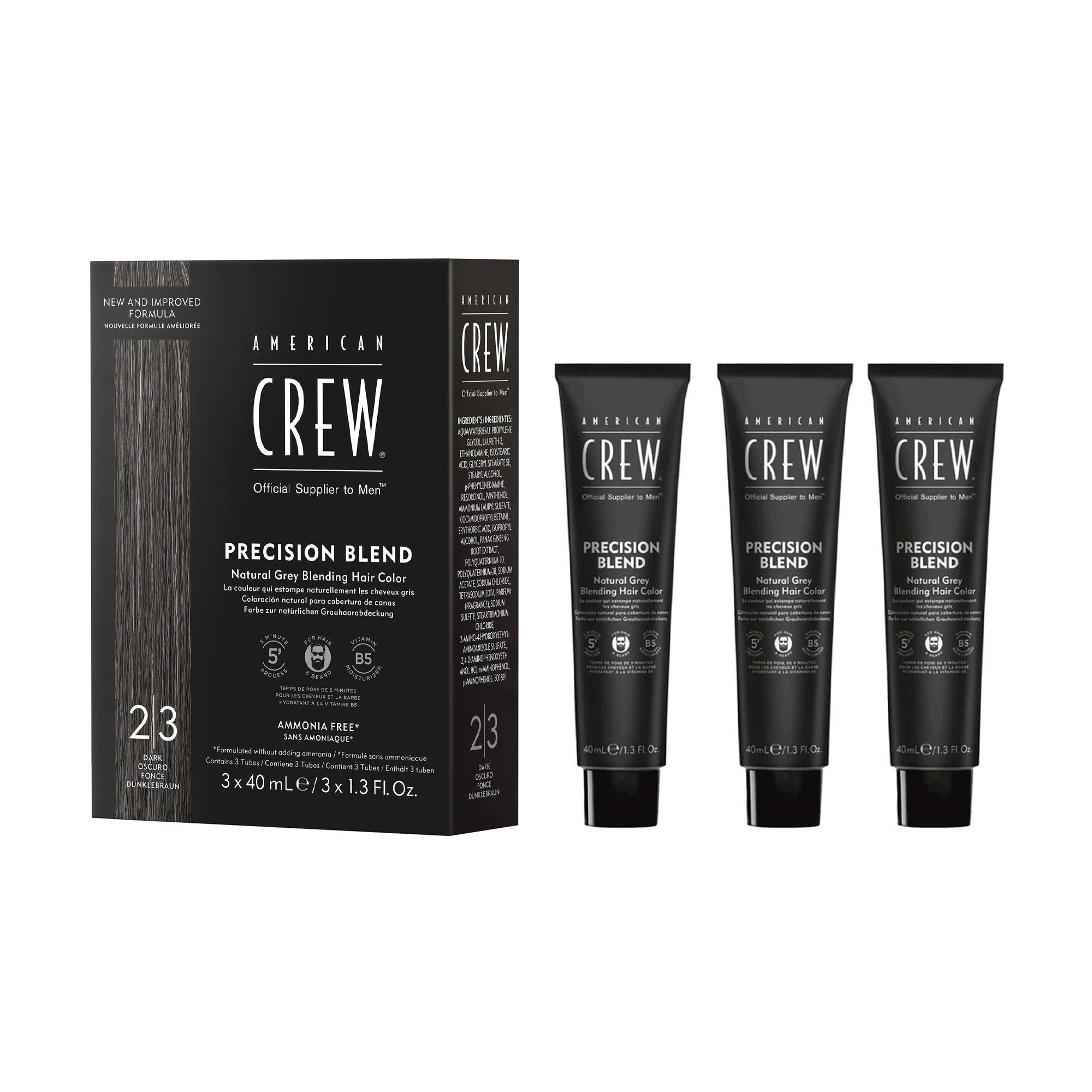Уцінка! Чоловіча система маскування сивини American Crew Precision Blend Dark (рівень 2-3), 120 мл
